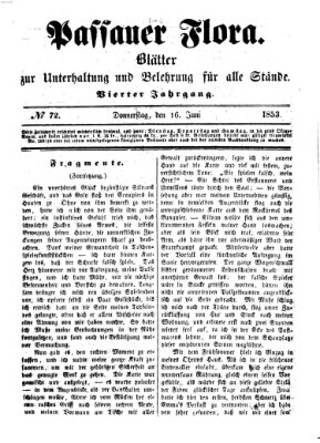 Passauer Flora Donnerstag 16. Juni 1853