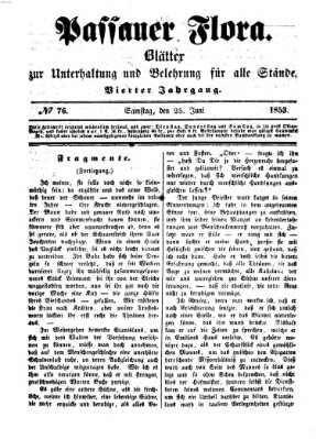 Passauer Flora Samstag 25. Juni 1853