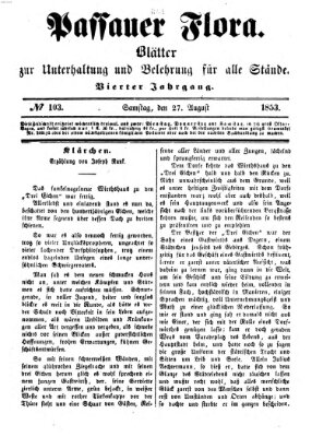 Passauer Flora Samstag 27. August 1853