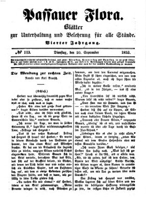 Passauer Flora Dienstag 20. September 1853