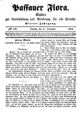 Passauer Flora Dienstag 27. September 1853