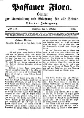 Passauer Flora Samstag 1. Oktober 1853