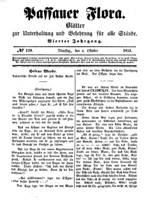 Passauer Flora Dienstag 4. Oktober 1853