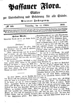 Passauer Flora Donnerstag 13. Oktober 1853