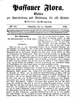 Passauer Flora Donnerstag 24. November 1853