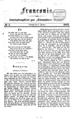 Franconia (Schweinfurter Anzeiger) Sonntag 5. Januar 1868