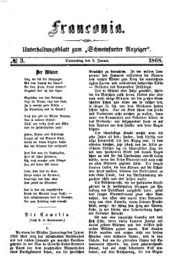 Franconia (Schweinfurter Anzeiger) Donnerstag 9. Januar 1868