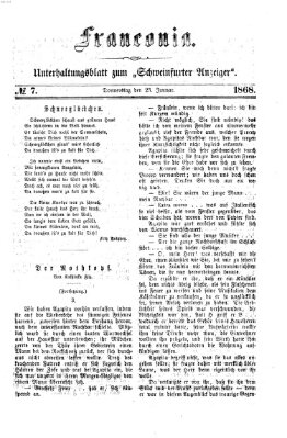 Franconia (Schweinfurter Anzeiger) Donnerstag 23. Januar 1868