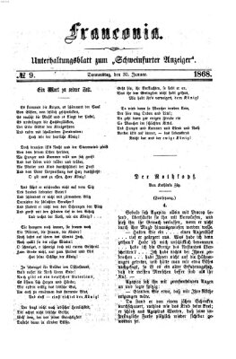 Franconia (Schweinfurter Anzeiger) Donnerstag 30. Januar 1868