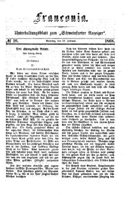 Franconia (Schweinfurter Anzeiger) Sonntag 23. Februar 1868