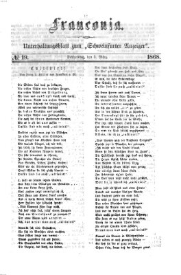 Franconia (Schweinfurter Anzeiger) Donnerstag 5. März 1868