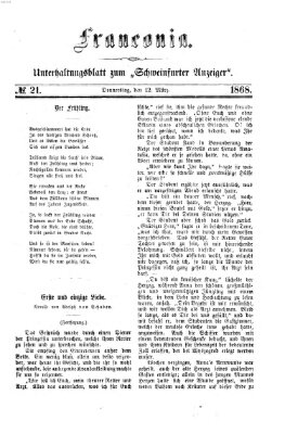 Franconia (Schweinfurter Anzeiger) Donnerstag 12. März 1868