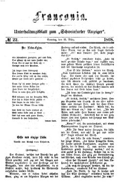 Franconia (Schweinfurter Anzeiger) Sonntag 15. März 1868