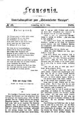 Franconia (Schweinfurter Anzeiger) Donnerstag 19. März 1868