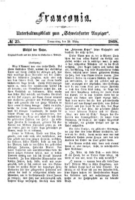 Franconia (Schweinfurter Anzeiger) Donnerstag 26. März 1868