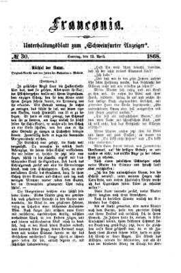 Franconia (Schweinfurter Anzeiger) Sonntag 12. April 1868