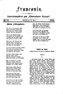 Franconia (Schweinfurter Anzeiger) Sonntag 19. April 1868