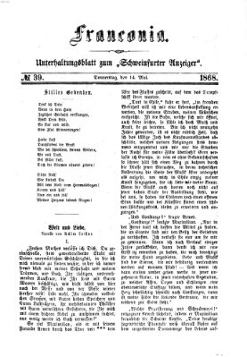 Franconia (Schweinfurter Anzeiger) Donnerstag 14. Mai 1868