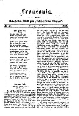 Franconia (Schweinfurter Anzeiger) Sonntag 17. Mai 1868