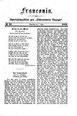 Franconia (Schweinfurter Anzeiger) Sonntag 7. Juni 1868