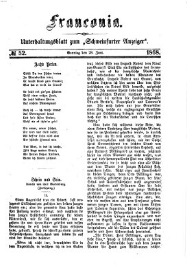 Franconia (Schweinfurter Anzeiger) Sonntag 28. Juni 1868