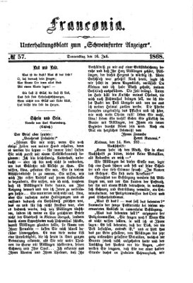 Franconia (Schweinfurter Anzeiger) Donnerstag 16. Juli 1868