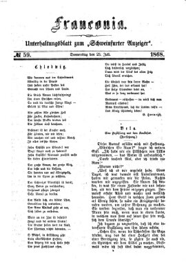 Franconia (Schweinfurter Anzeiger) Donnerstag 23. Juli 1868