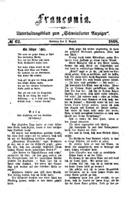 Franconia (Schweinfurter Anzeiger) Sonntag 2. August 1868