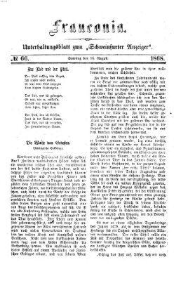 Franconia (Schweinfurter Anzeiger) Sonntag 16. August 1868