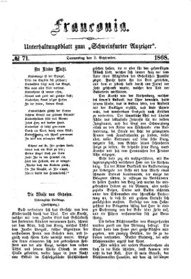 Franconia (Schweinfurter Anzeiger) Donnerstag 3. September 1868