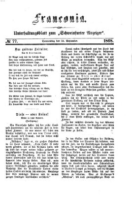 Franconia (Schweinfurter Anzeiger) Donnerstag 24. September 1868