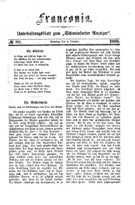 Franconia (Schweinfurter Anzeiger) Sonntag 4. Oktober 1868