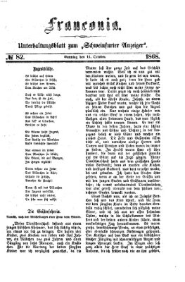 Franconia (Schweinfurter Anzeiger) Sonntag 11. Oktober 1868