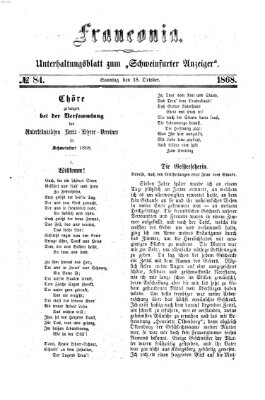 Franconia (Schweinfurter Anzeiger) Sonntag 18. Oktober 1868