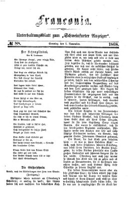 Franconia (Schweinfurter Anzeiger) Sonntag 1. November 1868