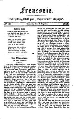 Franconia (Schweinfurter Anzeiger) Donnerstag 10. Dezember 1868