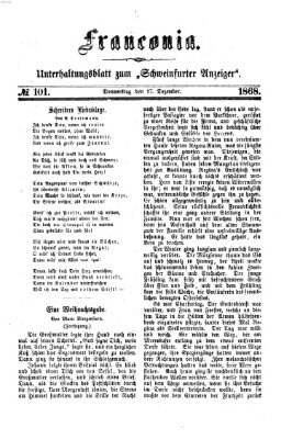 Franconia (Schweinfurter Anzeiger) Donnerstag 17. Dezember 1868