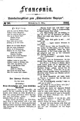 Franconia (Schweinfurter Anzeiger) Mittwoch 31. März 1869