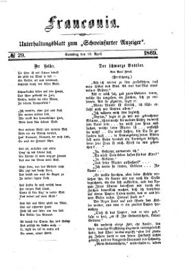 Franconia (Schweinfurter Anzeiger) Samstag 10. April 1869