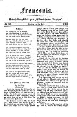 Franconia (Schweinfurter Anzeiger) Samstag 24. April 1869