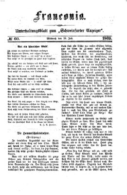 Franconia (Schweinfurter Anzeiger) Mittwoch 28. Juli 1869