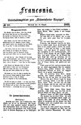 Franconia (Schweinfurter Anzeiger) Mittwoch 18. August 1869