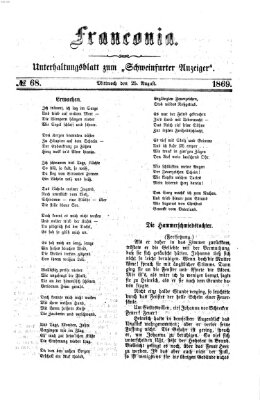 Franconia (Schweinfurter Anzeiger) Mittwoch 25. August 1869