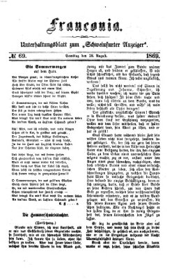 Franconia (Schweinfurter Anzeiger) Samstag 28. August 1869