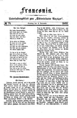 Franconia (Schweinfurter Anzeiger) Samstag 4. September 1869