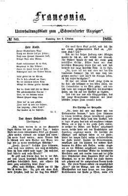 Franconia (Schweinfurter Anzeiger) Mittwoch 6. Oktober 1869