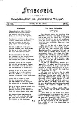 Franconia (Schweinfurter Anzeiger) Samstag 16. Oktober 1869