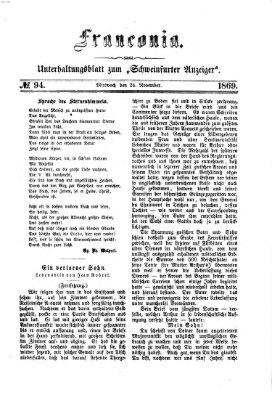 Franconia (Schweinfurter Anzeiger) Mittwoch 24. November 1869