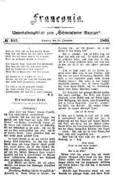 Franconia (Schweinfurter Anzeiger) Samstag 25. Dezember 1869