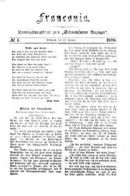 Franconia (Schweinfurter Anzeiger) Mittwoch 12. Januar 1870